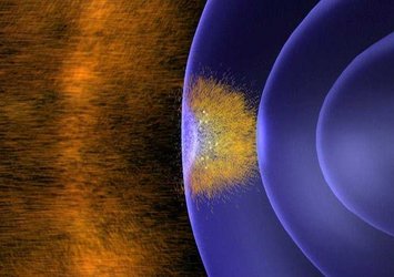 Earth's magnetic field buffeted by solar wind