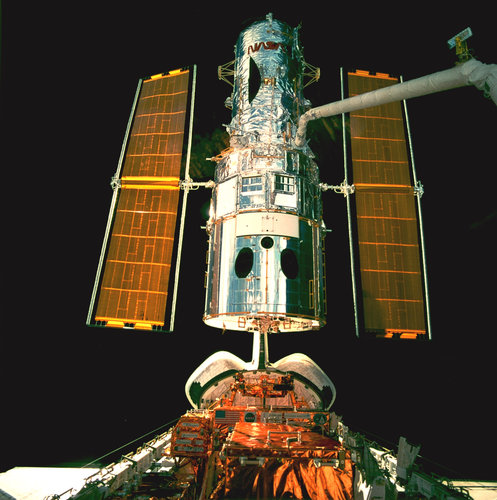 Hubble Space Telescope during repair mission STS-82