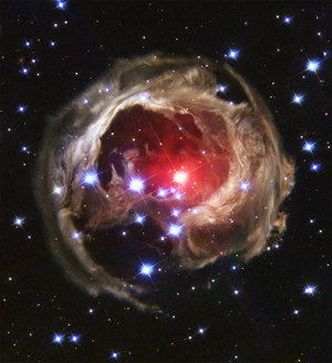 V838 Monocerotis revisited: Space phenomenon imitates art