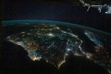 Iberian Peninsula at night in 2022