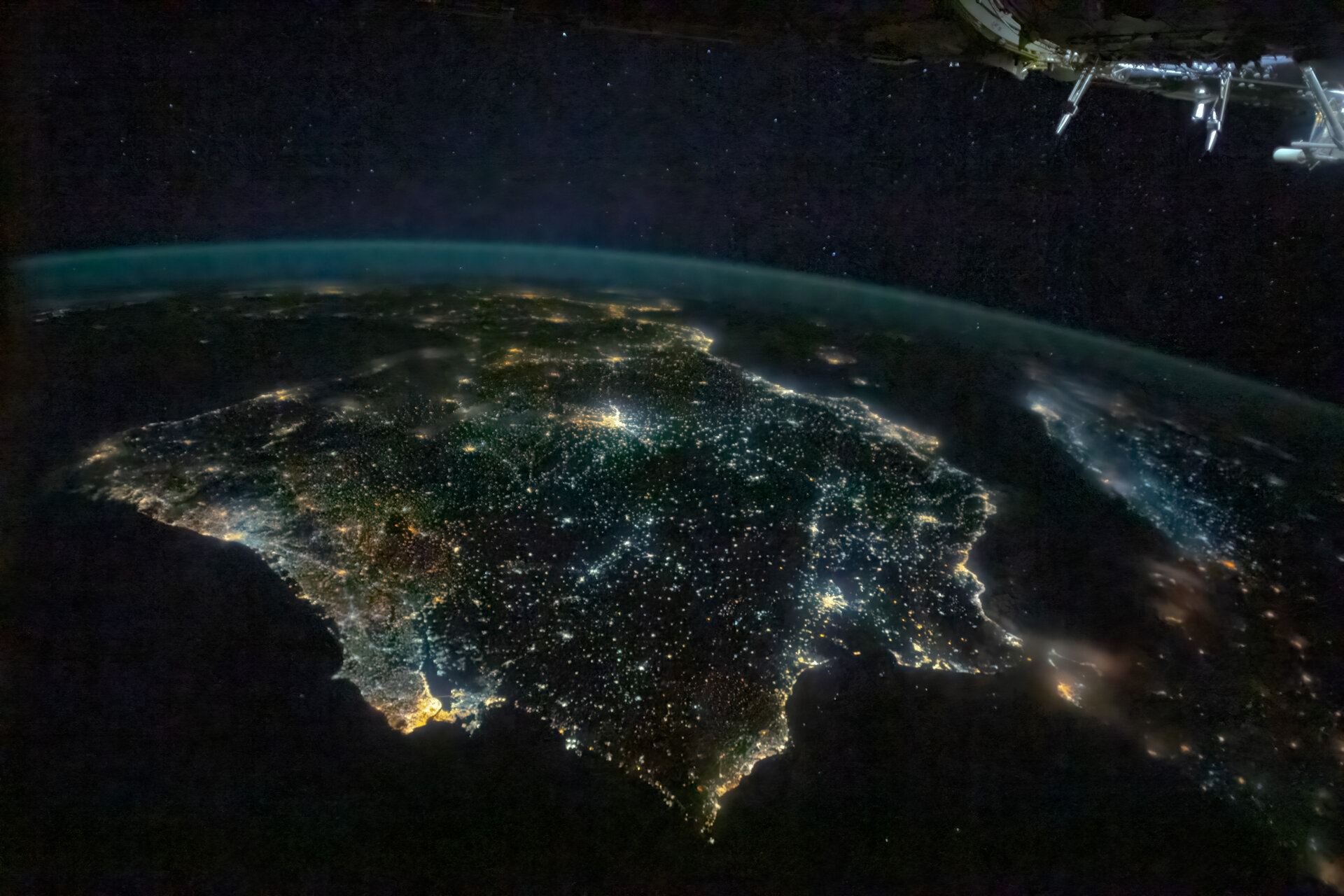 Iberian Peninsula at night in 2022